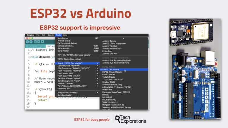 A comparison between the ESP32 and the Arduino UNO