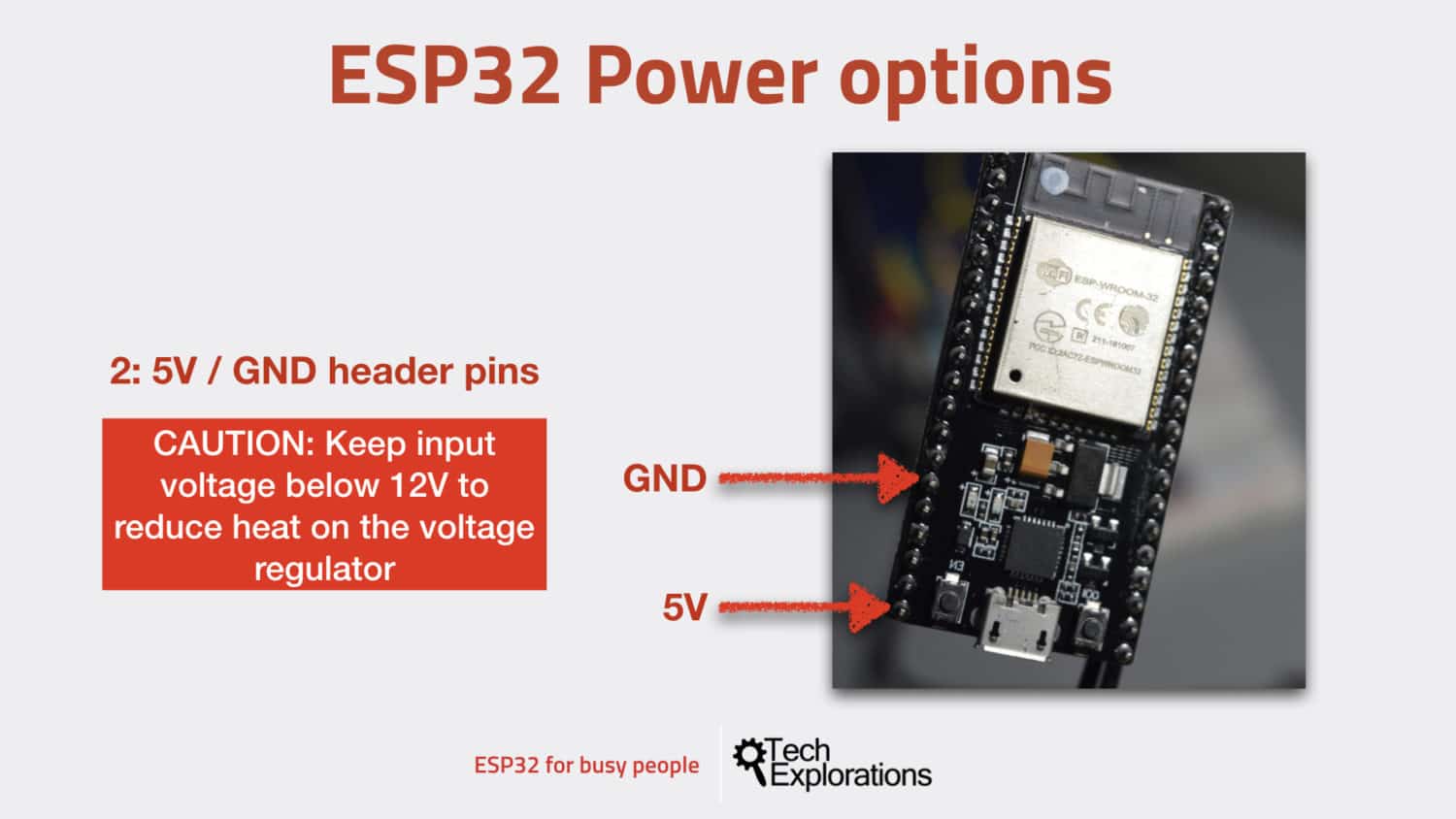 How to power your ESP32 development kit, options