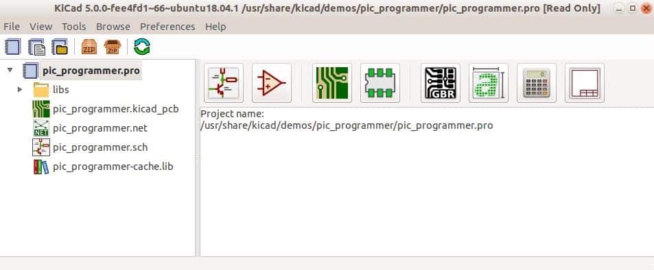 main kicad window