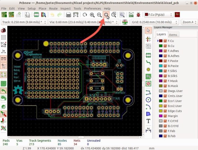 Creating a PCB layout in Pcbnew, Kicad's layout editor