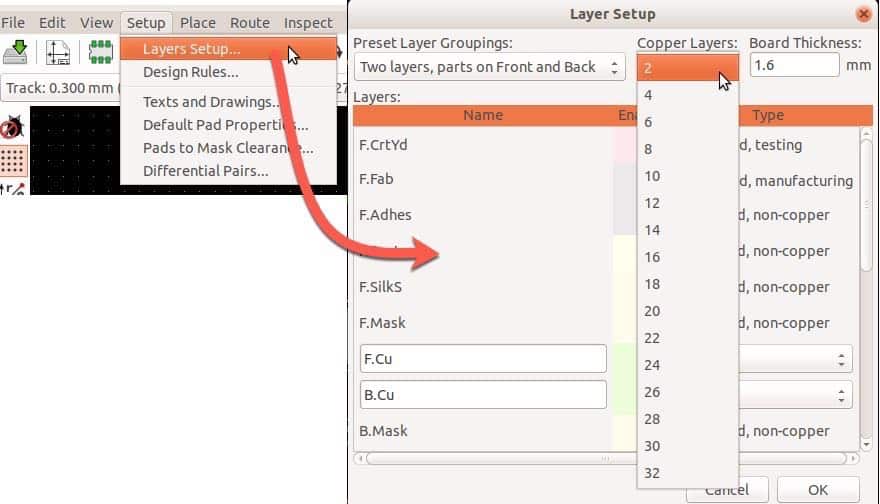 KiCad can produce PCBs with up to 32 layers.