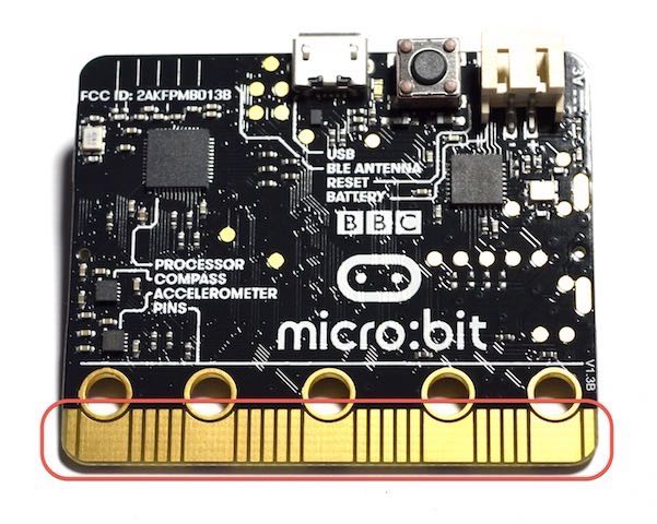  Gold fingers on a Micro:bit.
