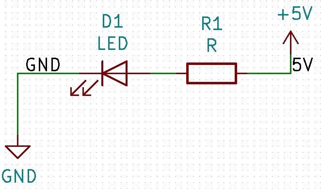 This example shows two labeled nets ('GND' and '5V’).