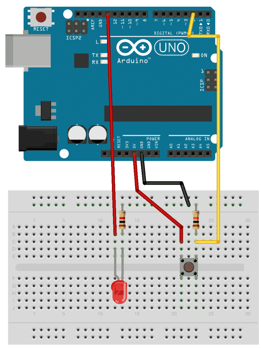 LED and Switch with Arduino Uno