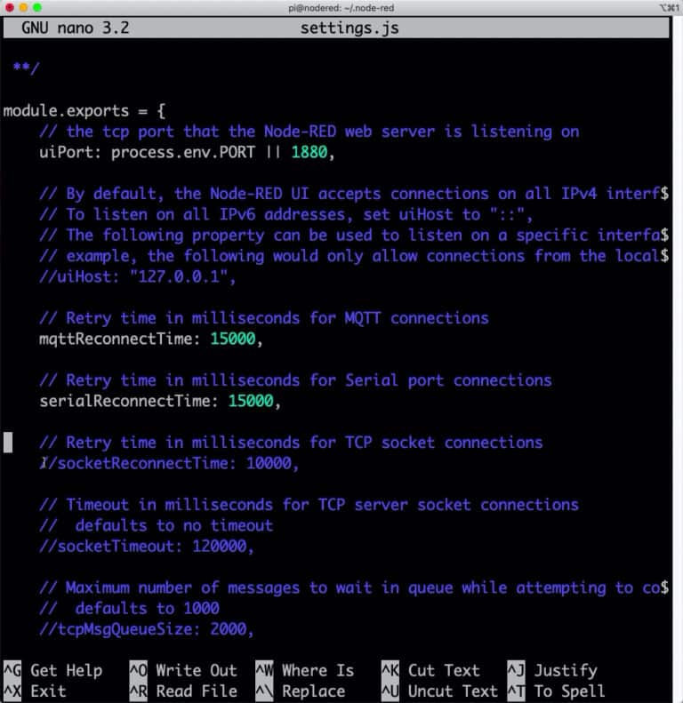 Node-RED Configuration file and options - Tech Explorations