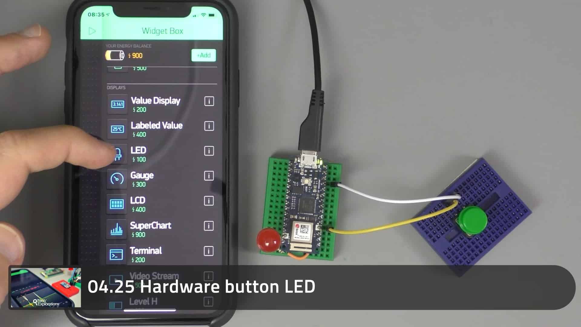 Hardware button virtual LED Tech Explorations