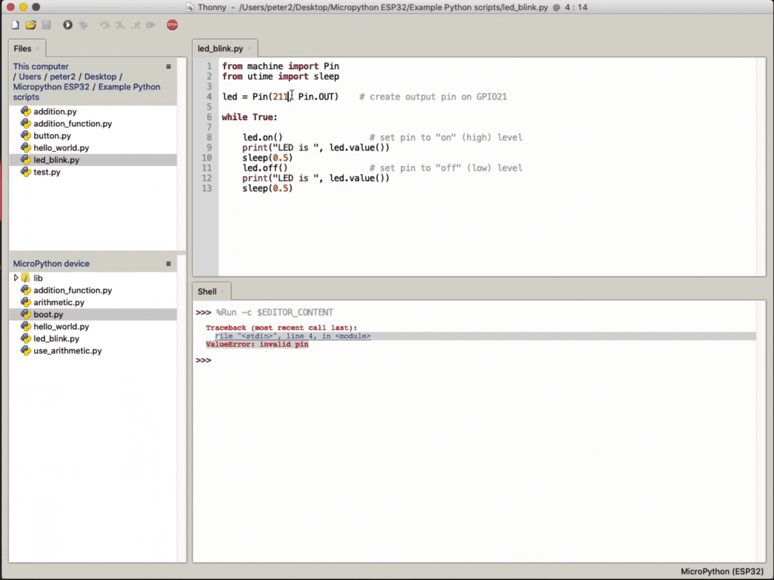 17. How to debug MicroPython program - Tech Explorations