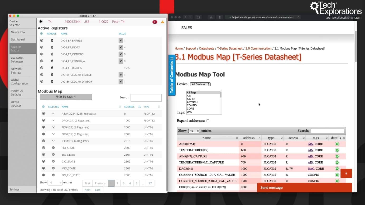 Device Modbus Map 6. Modbus registers map - Tech Explorations