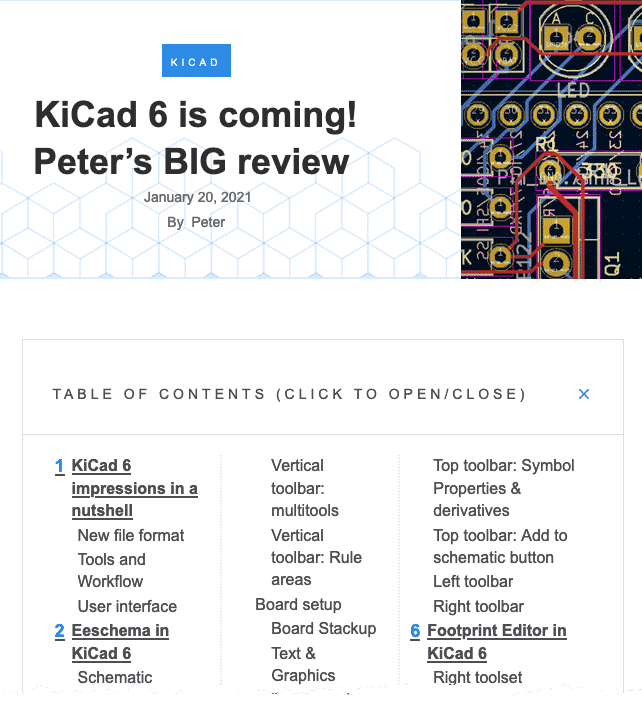 Figure 2.8.1: Peter’s Big KiCad 6 review.
