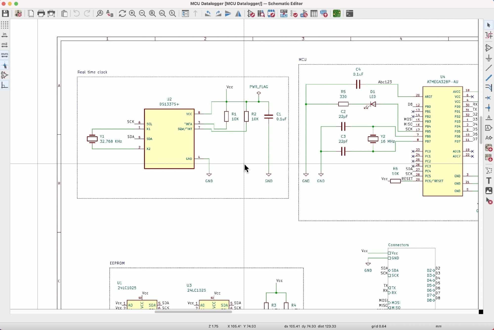 Figure 2.3.1: Eeschema, or the Schematic Editor.