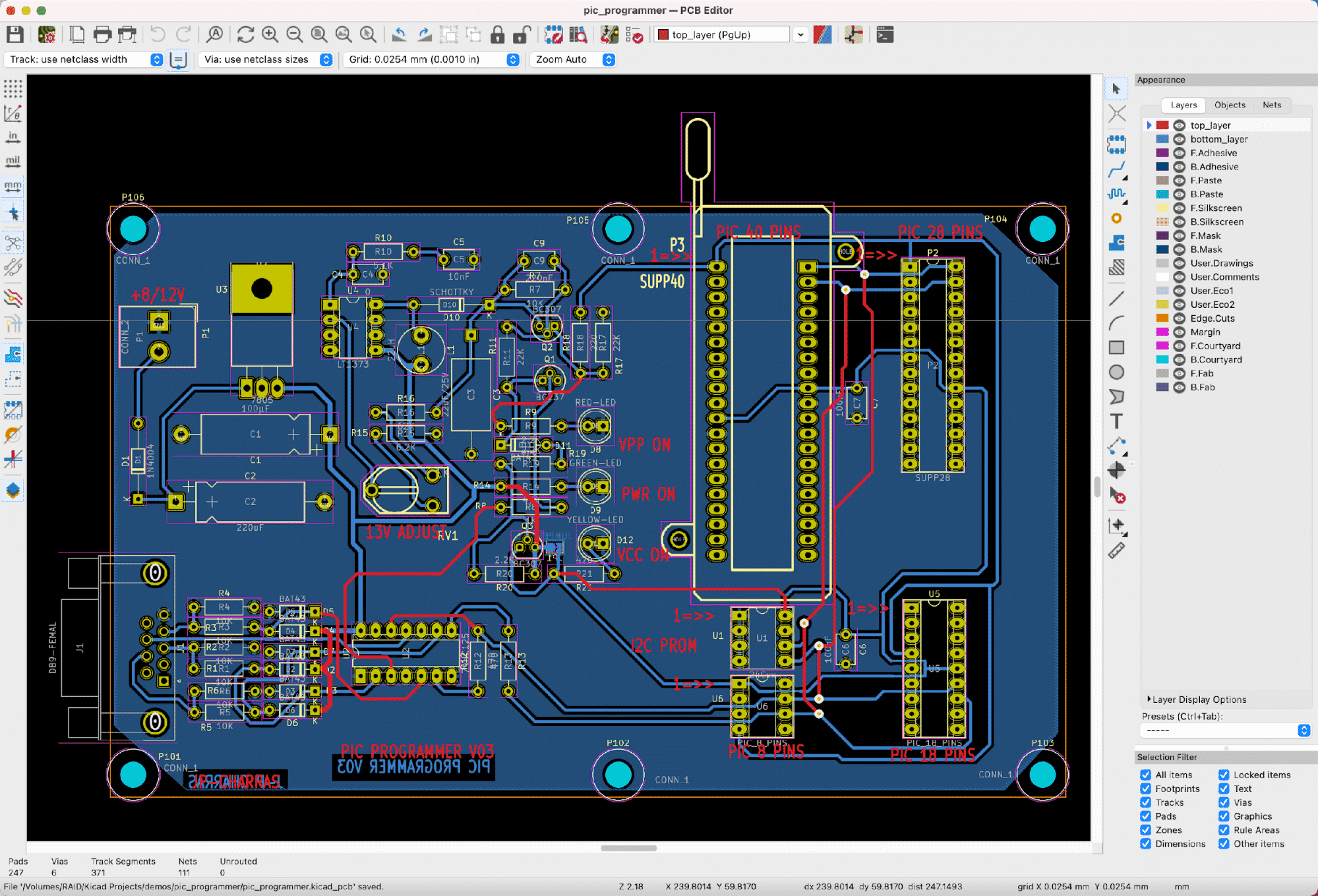 Figure 1.1.5.6: Pcbnew, the layout editor.
